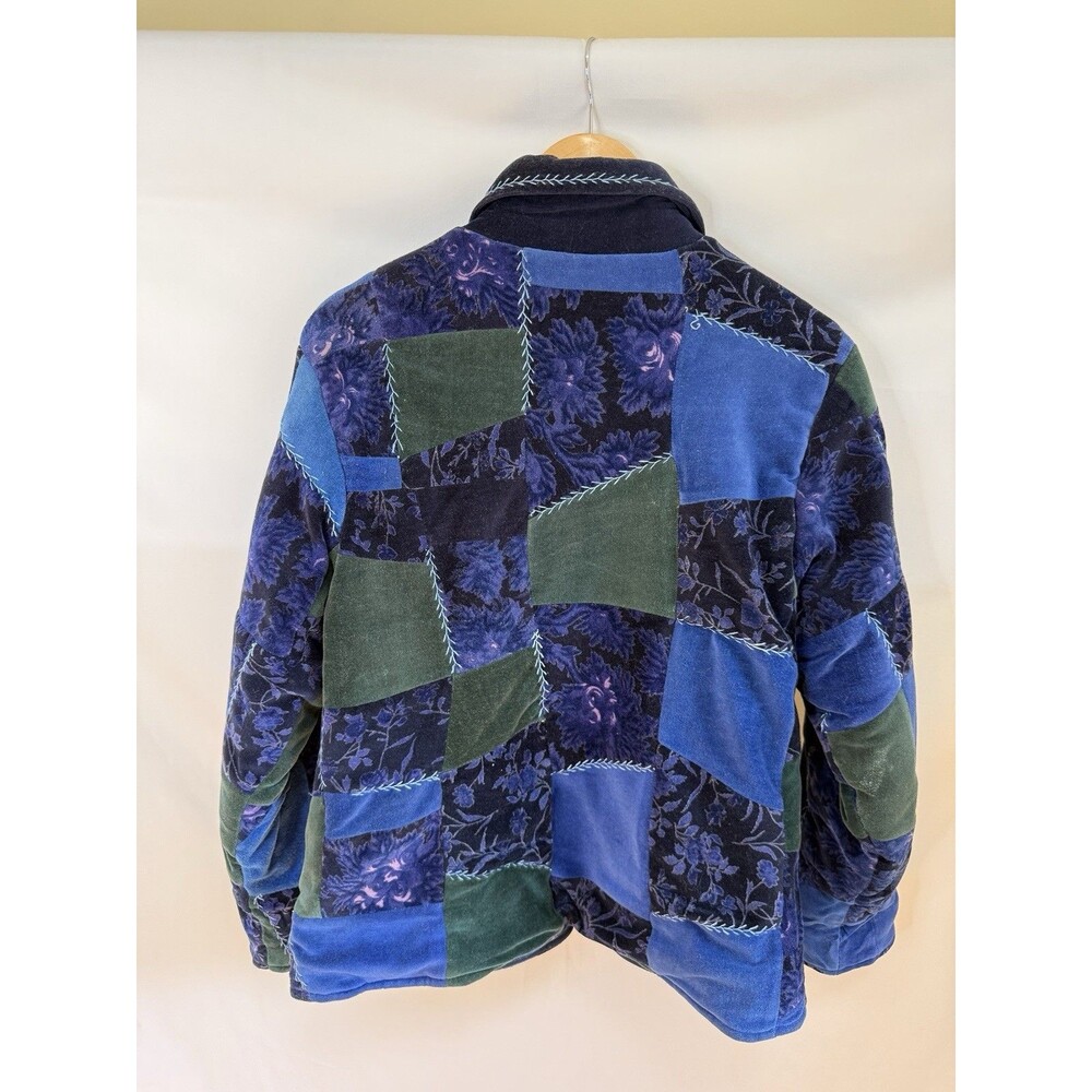 Vtg April Cornell Velvet Patchwork Jacket S Boho Quilted Artsy Granola Core - Picture 9 of 10